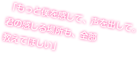 「もっと僕を感じて、声を出して。君の感じる場所も、全部教えてほしい」